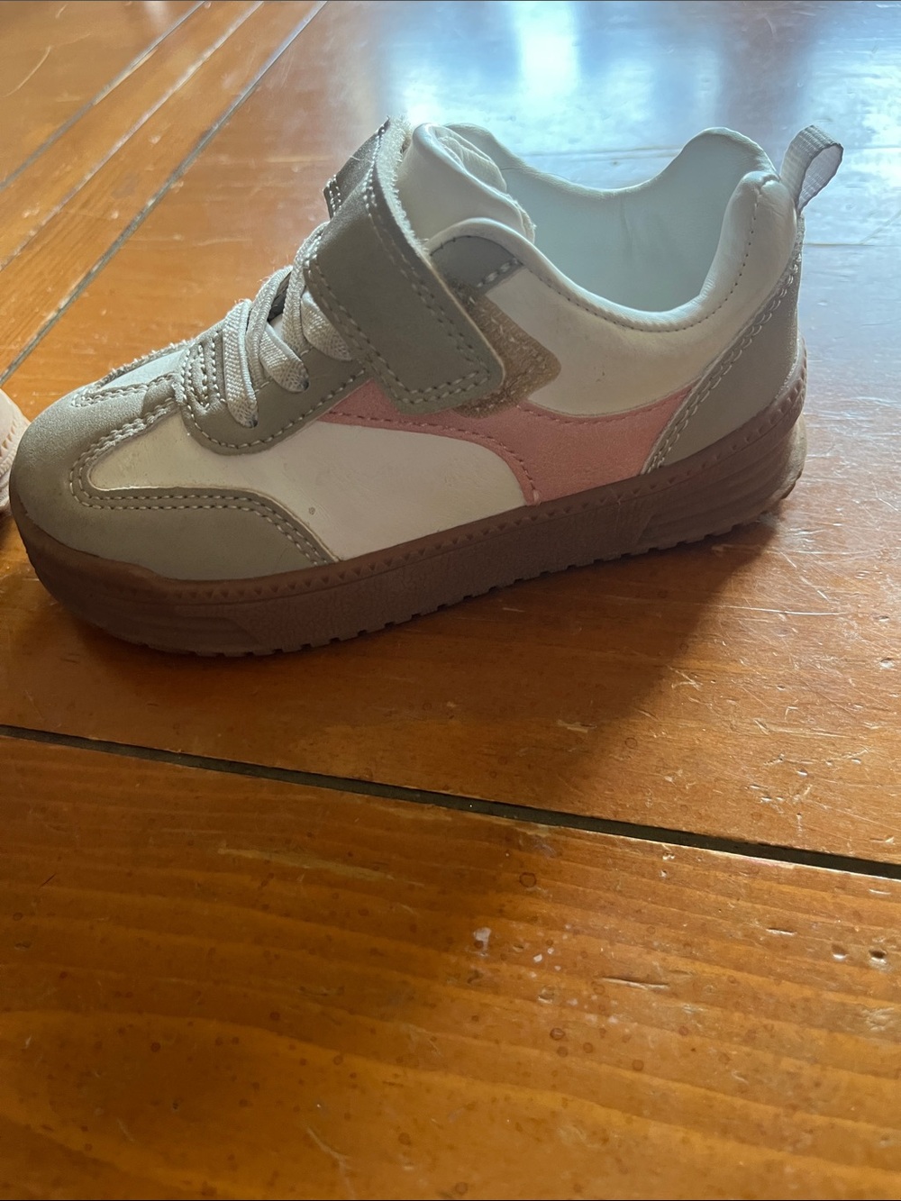 Carter's Kids Pink, White & Gray Velcro Sneakers
